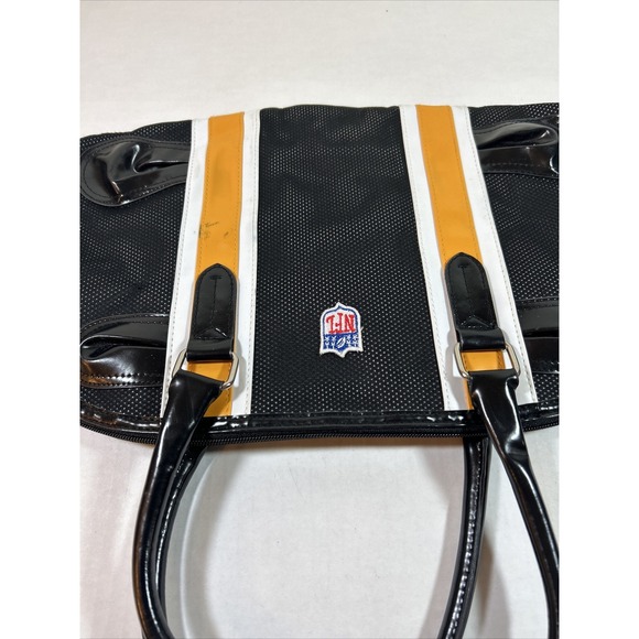 NFL Pittsburgh Steelers Bowler Bag Purse Black Gold‎ - Picture 3 of 5